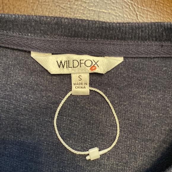 Wildfox “Social” blue side split sweatshirt womens size small. new without tags - Picture 5 of 8